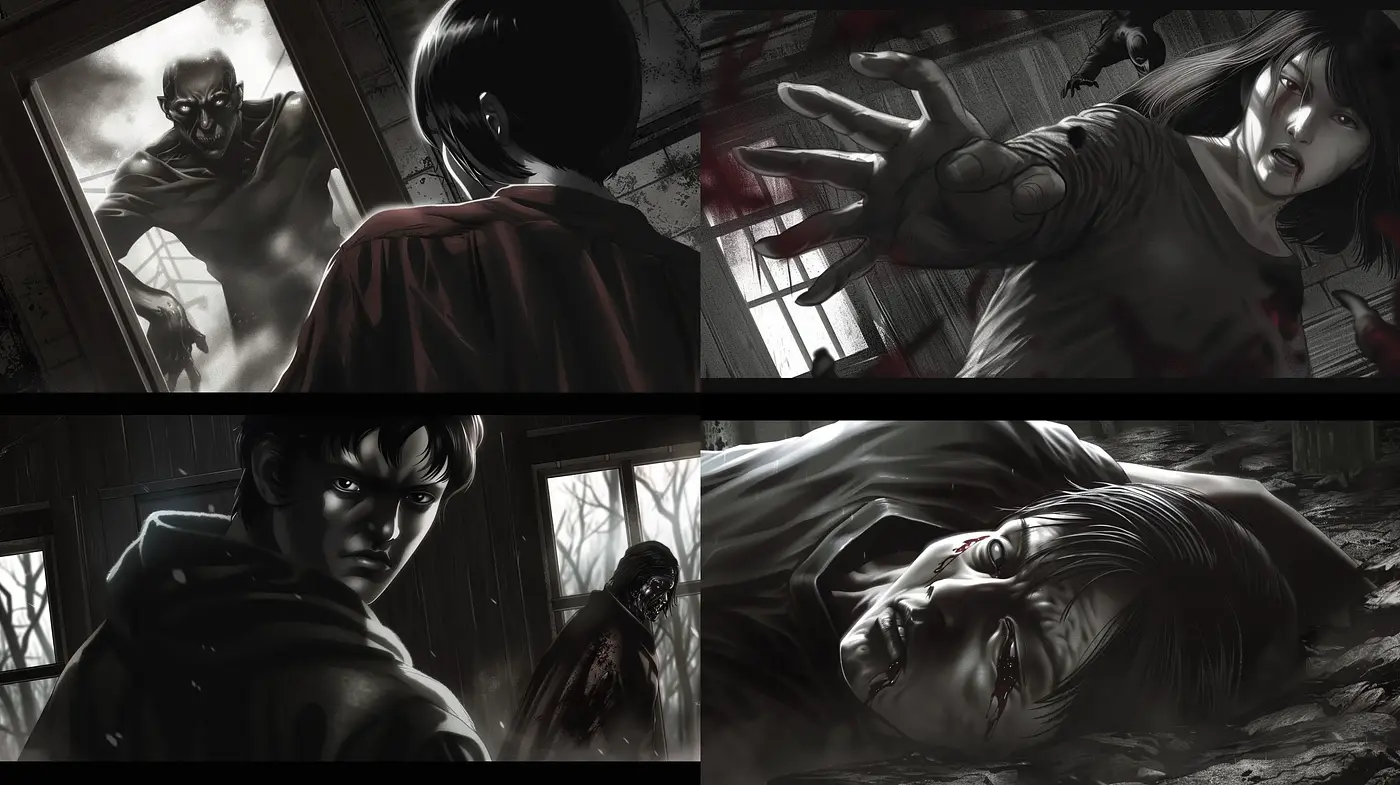 Gritty Monochrome Visions: A Homage to Dark Graphic Novels - Midjourney sref style
