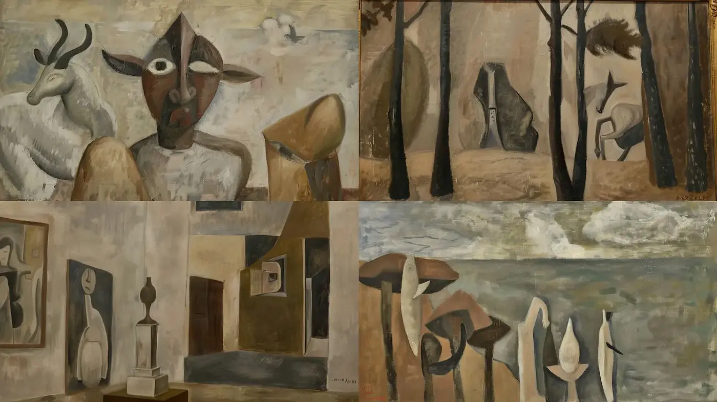 Interpreting the Surreal: A Blend of Abstract and Figurative Elements - Midjourney sref style