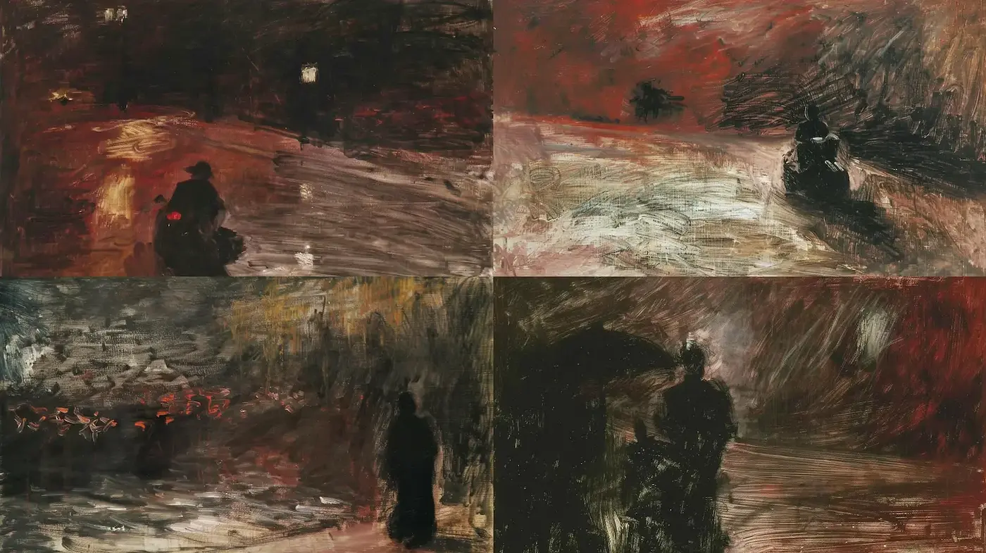 Moody and Atmospheric with Impassioned Textures and Colors - Midjourney sref style