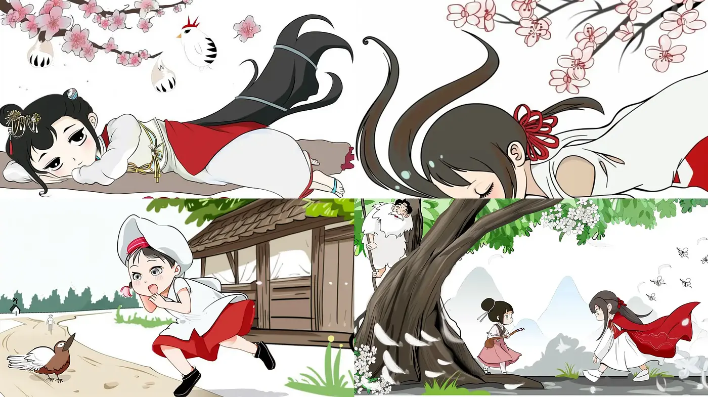Consistent Elements in Evocative Anime-Influenced Illustrations - Midjourney sref style