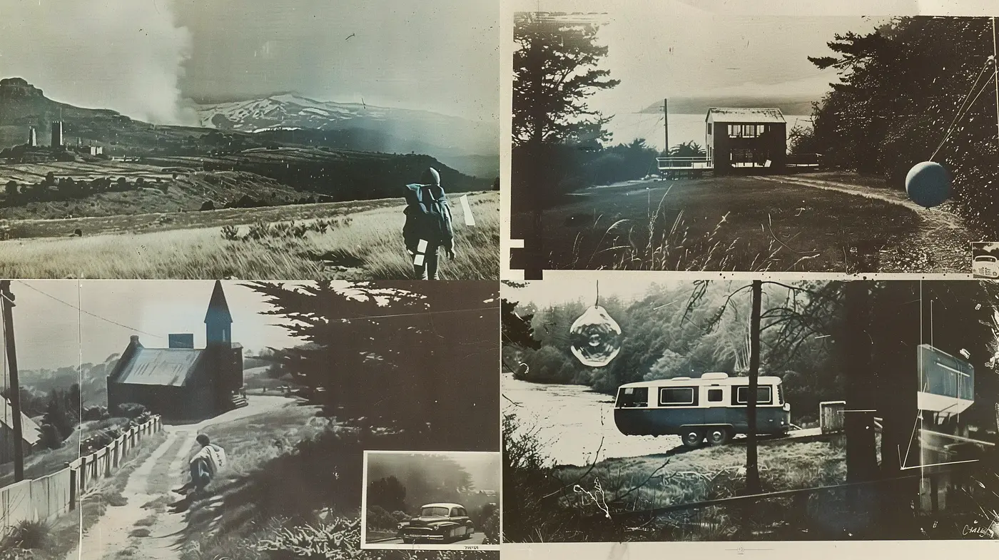 Ethereal Monochrome Visions: A Dreamlike Interpretation of Nostalgic Landscapes - Midjourney sref style