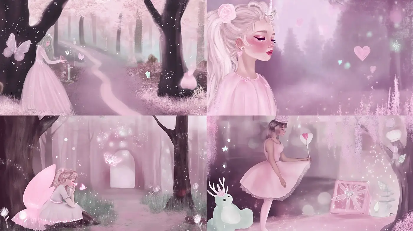 Enchanted Whispers of a Dreamlike Pastel Realm - Midjourney sref style