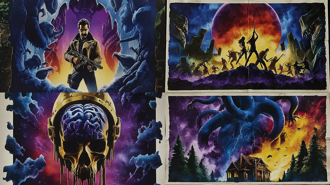 Dynamic and Cinematic Sci-Fi Fantasy Art with a Retro Aesthetic - Midjourney sref style