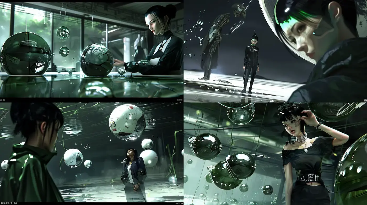 Futuristic, sleek aesthetic with ethereal elements - Midjourney sref style