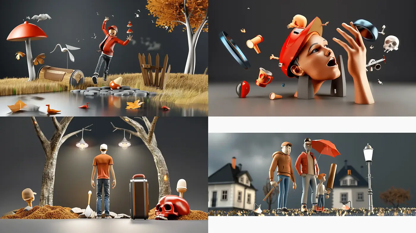 Autumnal Elegance in Surreal Dimensions - Midjourney sref style