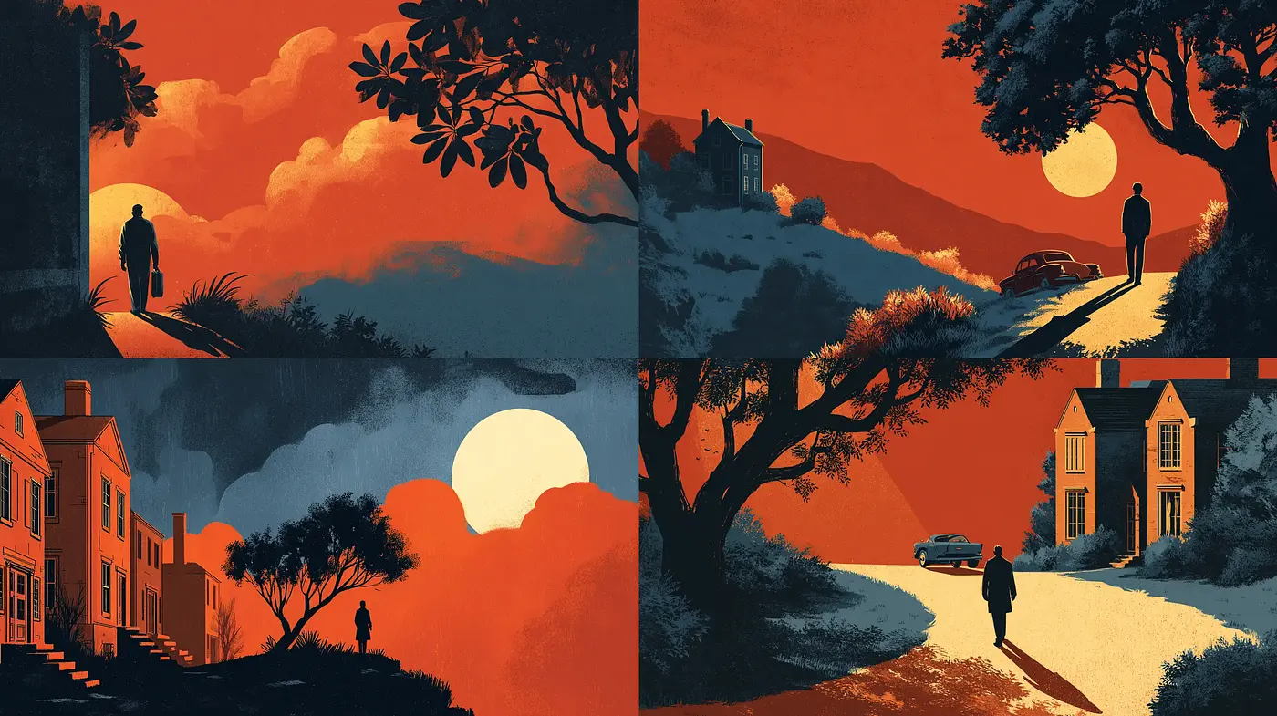 Stylized and Atmospheric Midjourney Illustration with Vintage Influences - Midjourney sref style