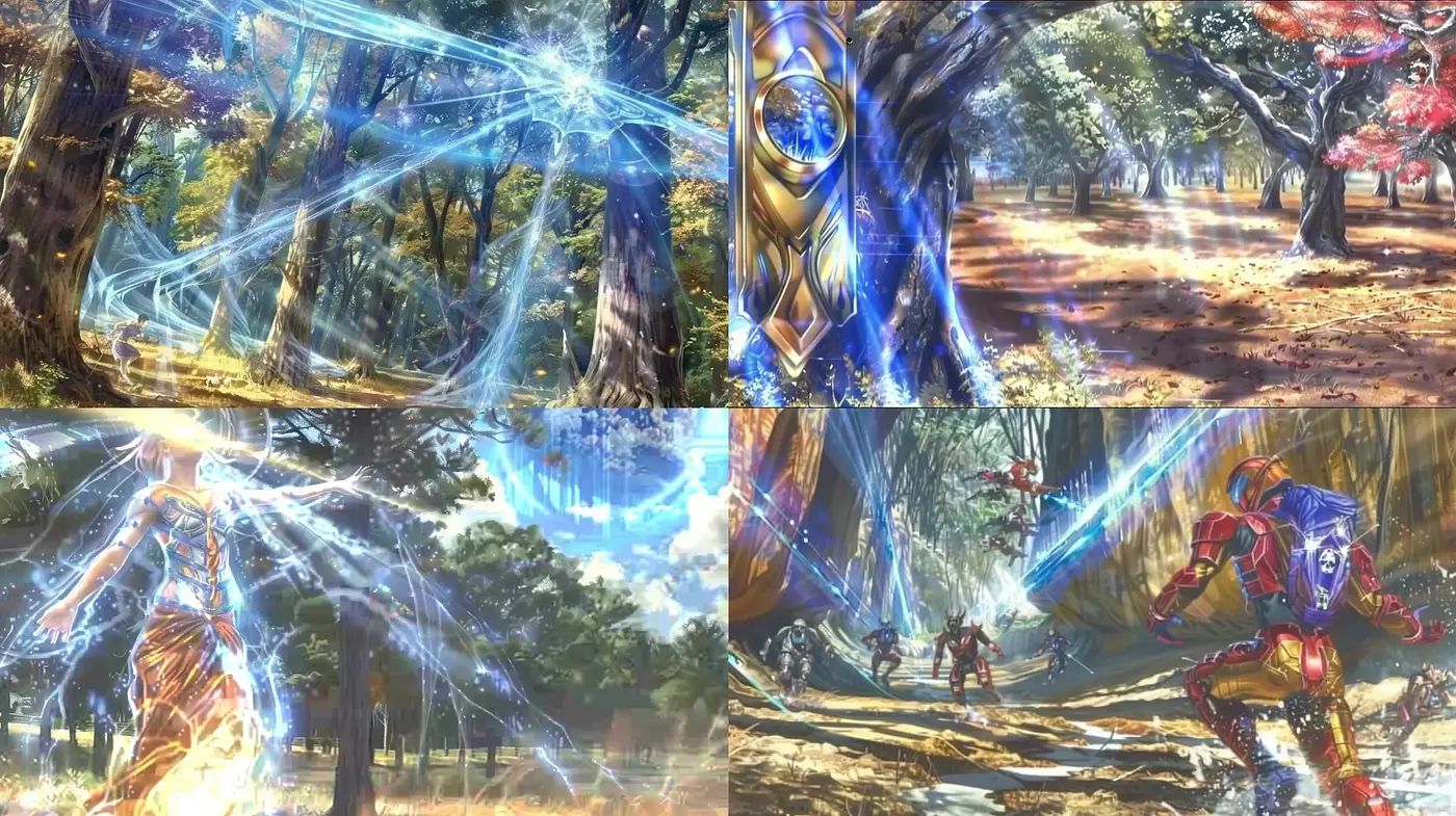 Etheric Radiance in Lush Woodland Scenes - Midjourney sref style