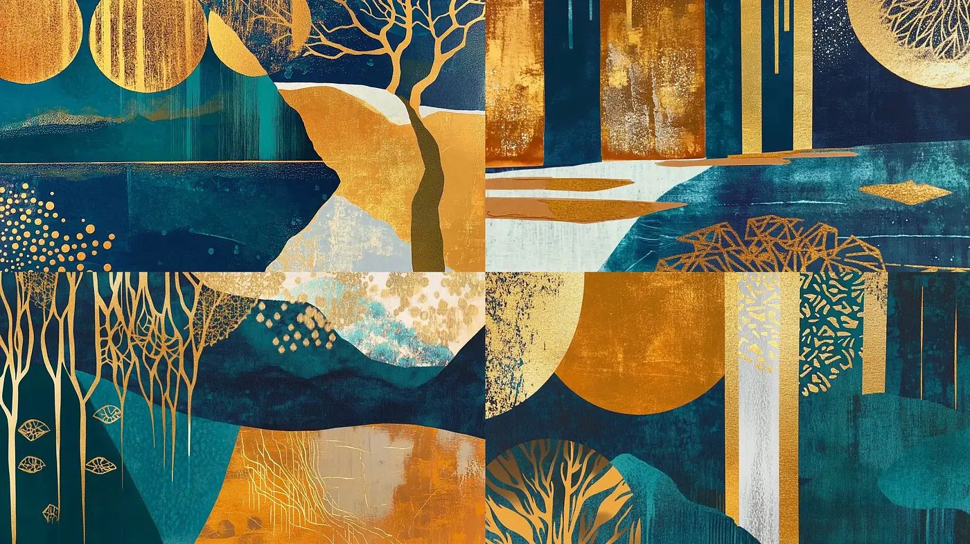 Enigmatic Golden Twilight: A Study in Textured Serenity - Midjourney sref style