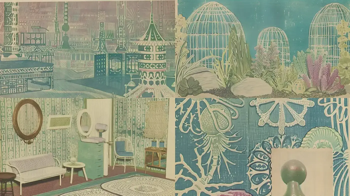 Ethereal Retro Surrealism with a Touch of Nature - Midjourney sref style