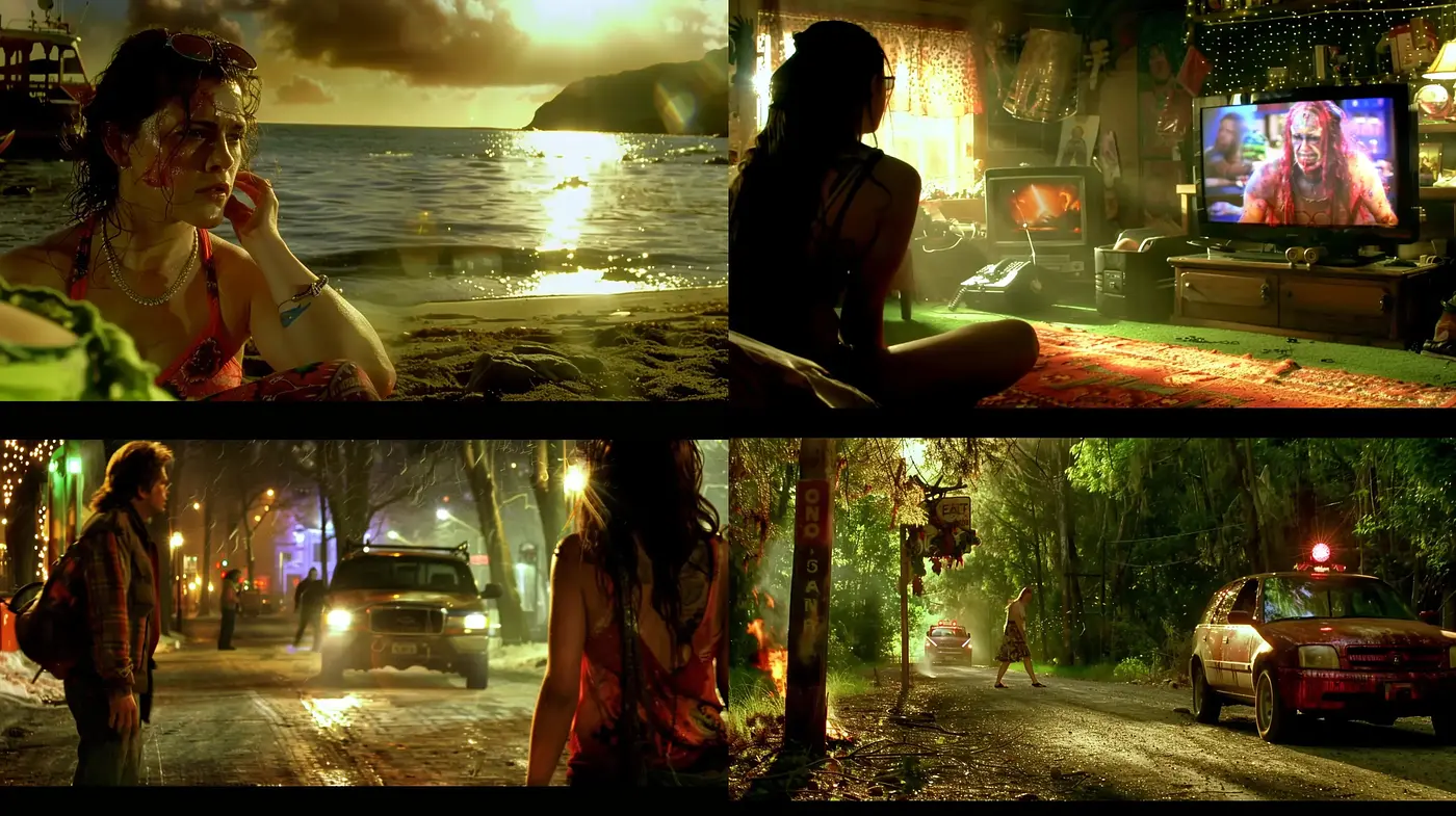 Nocturnal Cinematic Tapestry with Surreal Overtones - Midjourney sref style