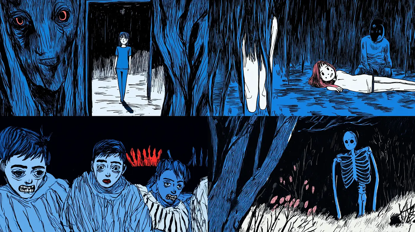 Eerie Nocturne: An Exploration of Dark Hues and Haunting Imagery - Midjourney sref style