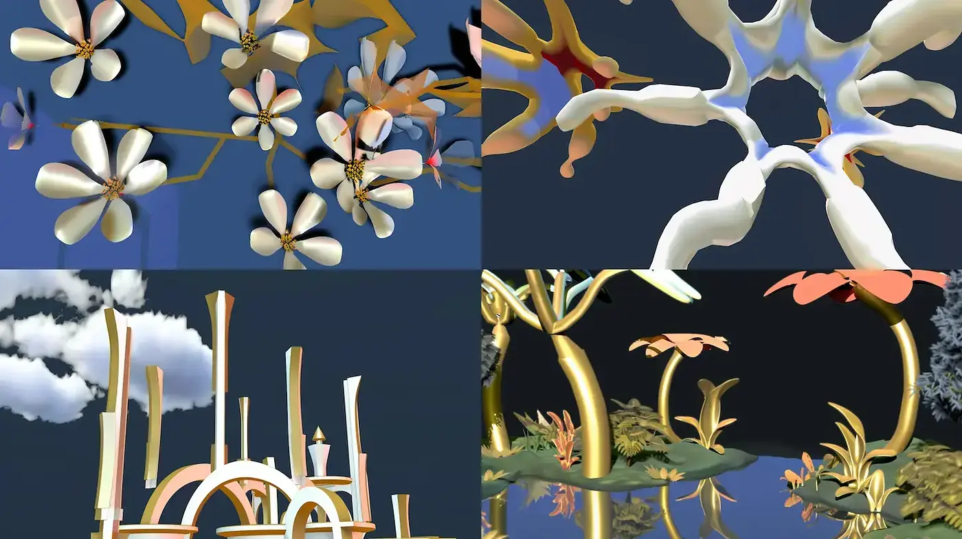 Surreal Organic Architecture with Whimsical Elements - Midjourney sref style