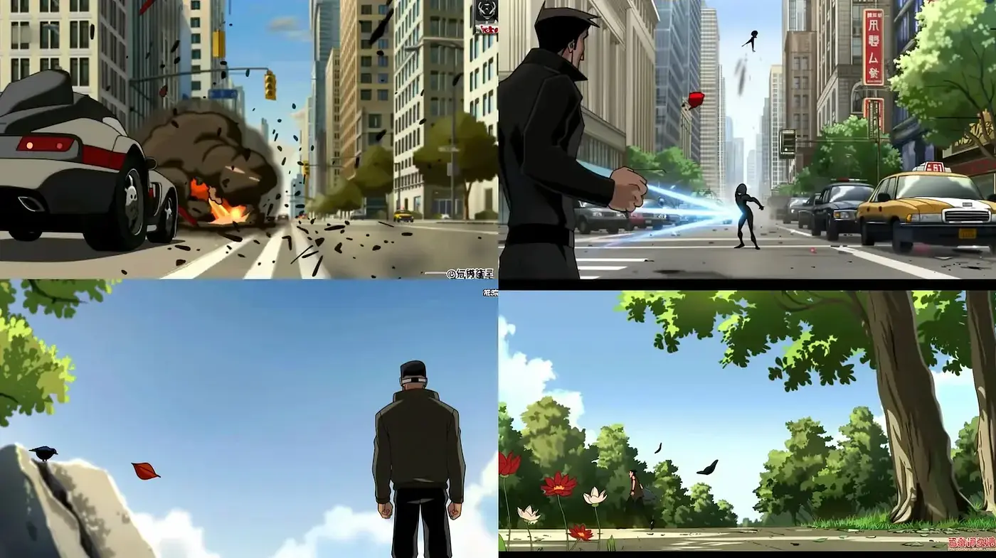 Dynamic Urban Interface with Cinematic References - Midjourney sref style