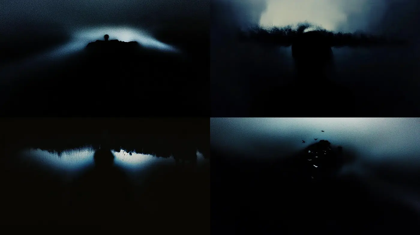Ethereal Nocturne: A Study in Monochromatic Silhouettes - Midjourney sref style