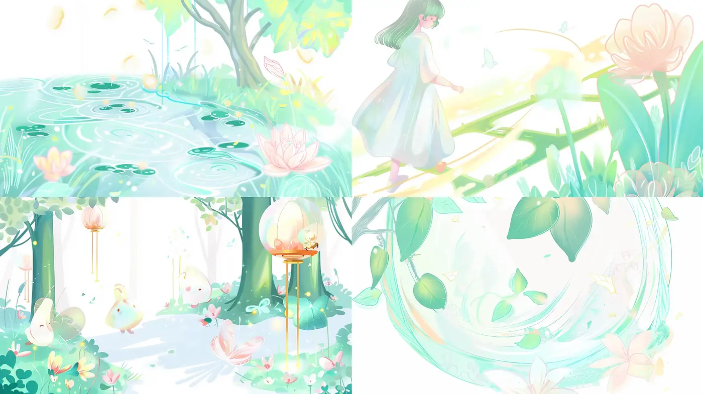 Ethereal Watercolor Dreamscapes with a Pastel Palette - Midjourney sref style