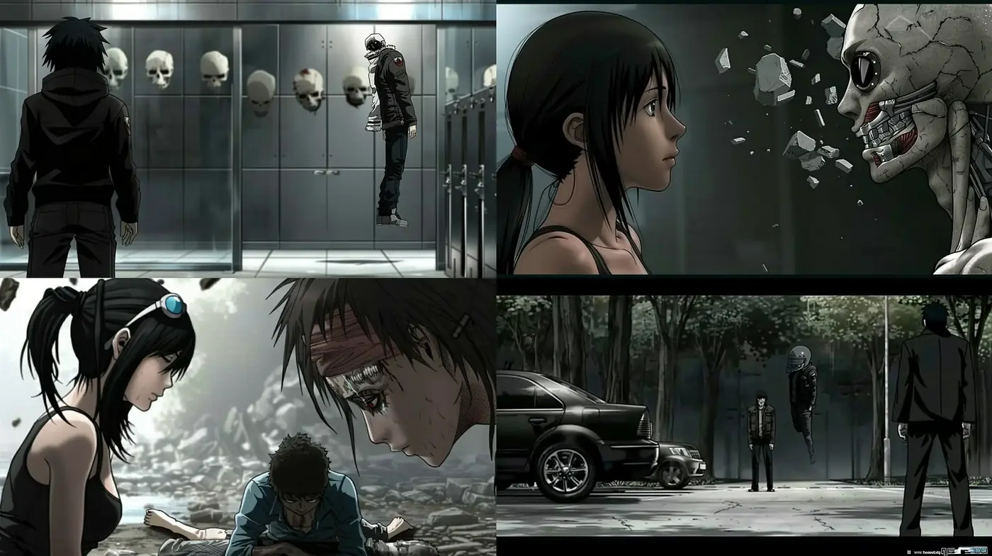 Moody Cyberpunk Anime-Inspired Visions with a Desaturated Palette - Midjourney sref style