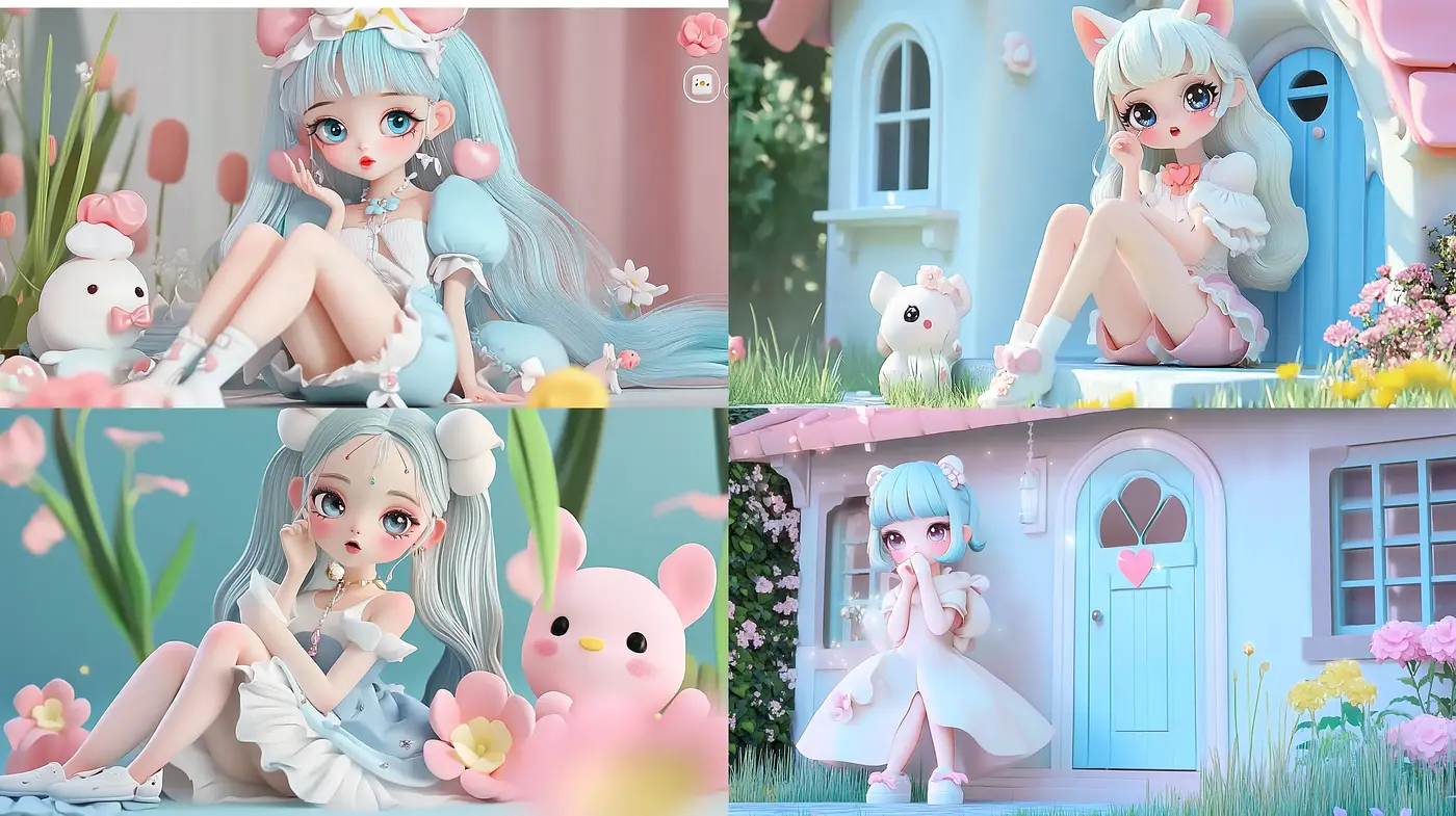 Enchanting Pastel Dreamscape: A Journey in Soft Tones and Delightful Whimsy - Midjourney sref style