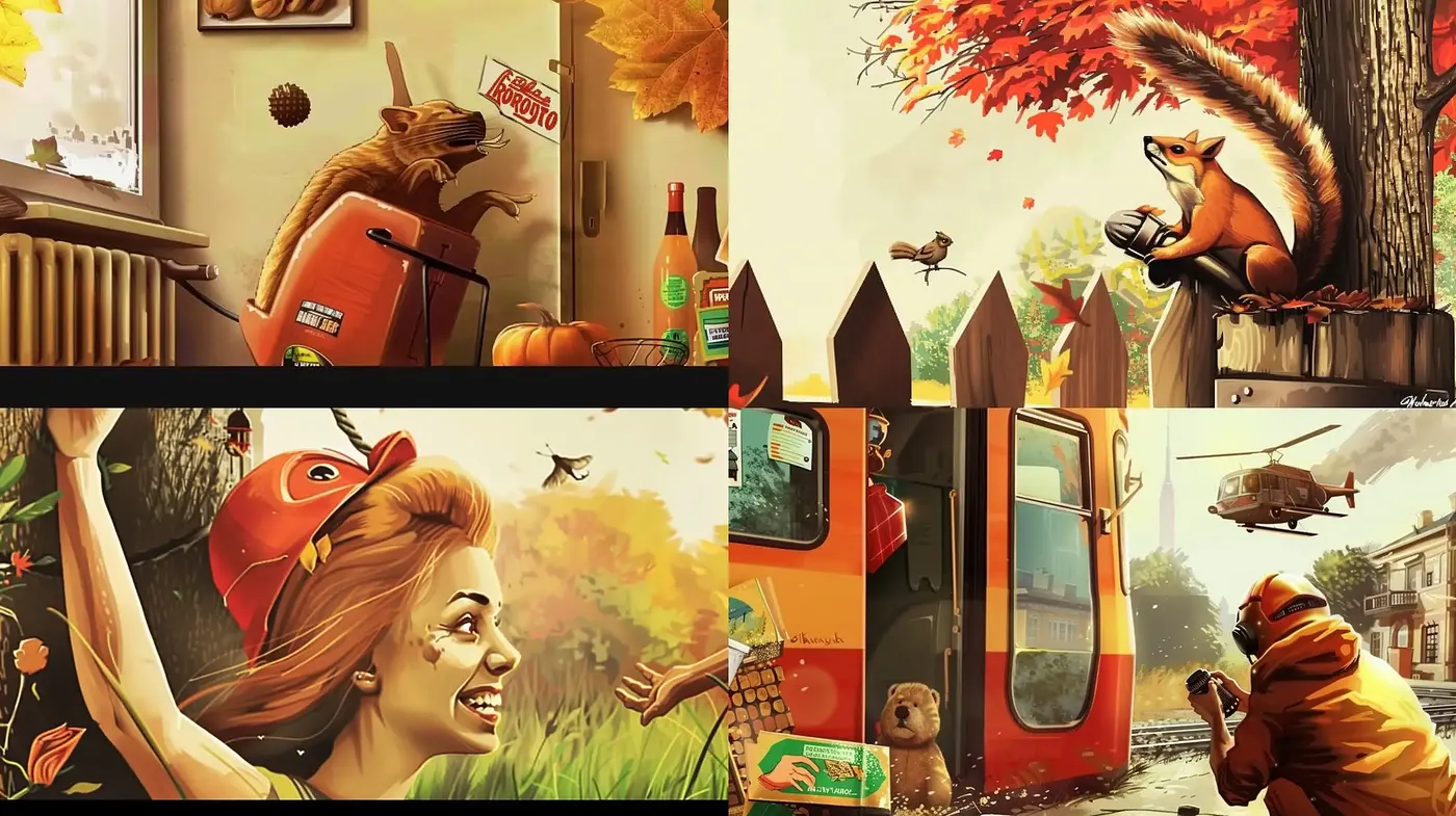 Autumnal Warmth in Stylized Realism - Midjourney sref style