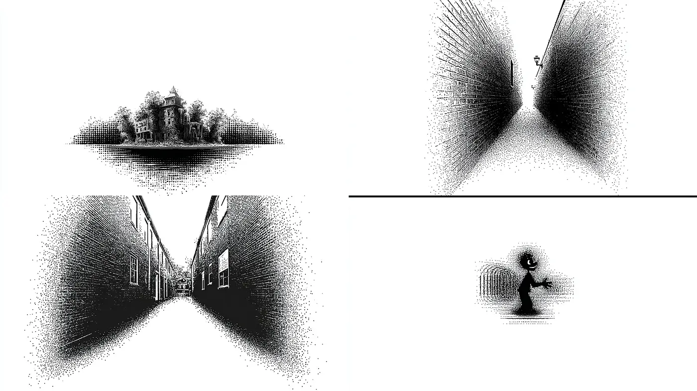 Monochromatic Exploration of Depth and Shadows with a Cinematic Atmosphere - Midjourney sref style
