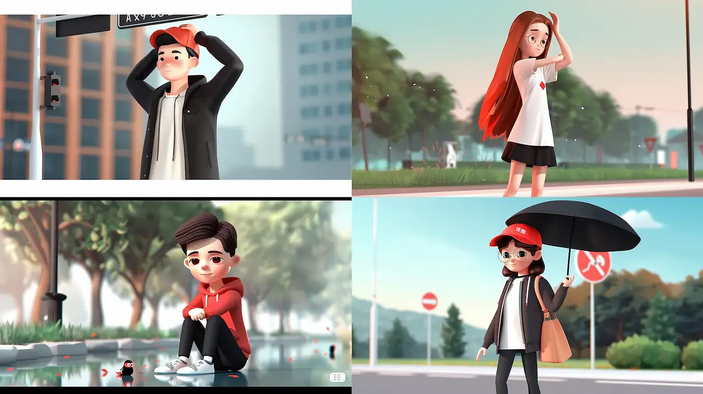 Charming and Playful Character Designs with Vibrant Yet Soft Color Palette - Midjourney sref style
