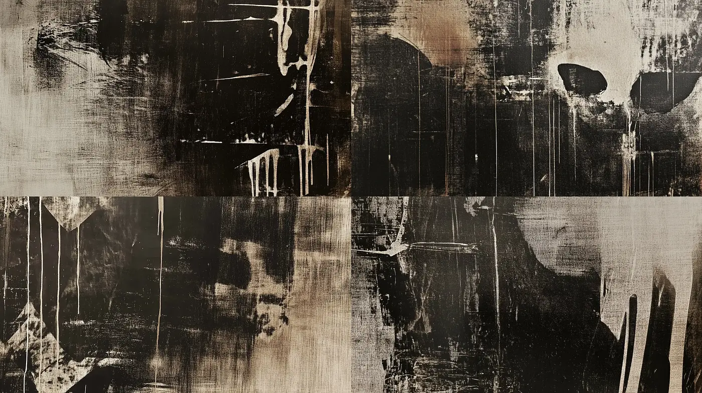 Abstract Textural Symphony in Sepia Tones - Midjourney sref style