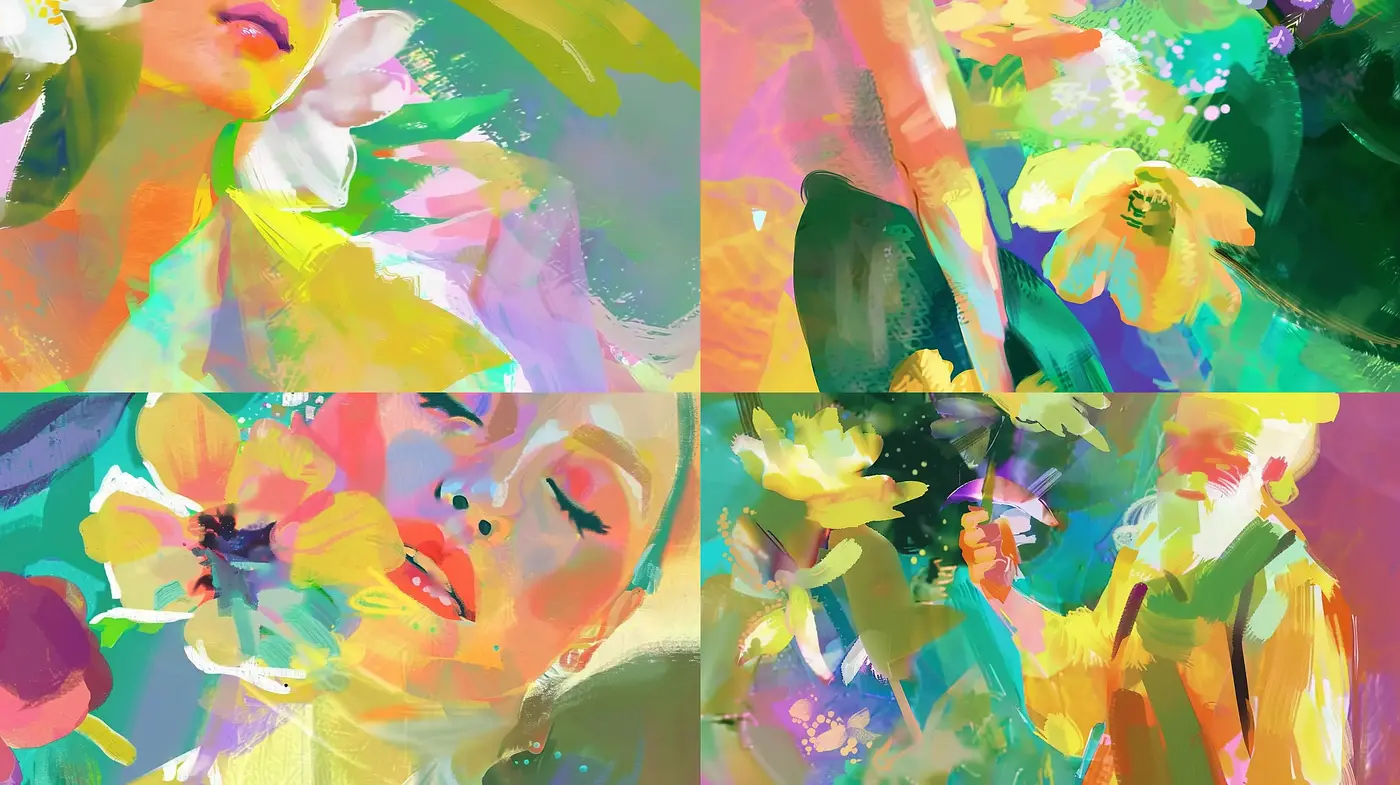 Luminous Brushstrokes and Ethereal Tones Collection - Midjourney sref style