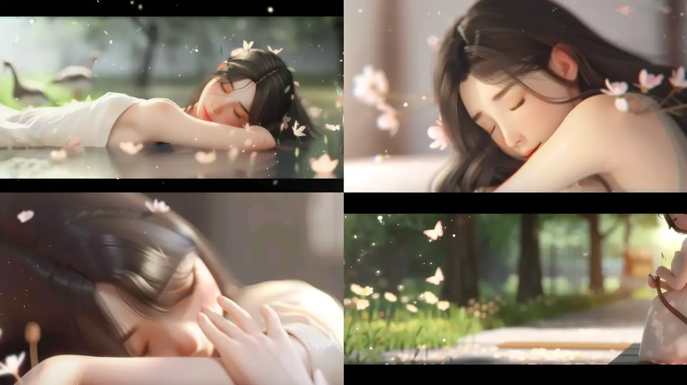 Serene Reverie in Soft Pastels: A Dreamlike Anime-Inspired Tableau - Midjourney sref style