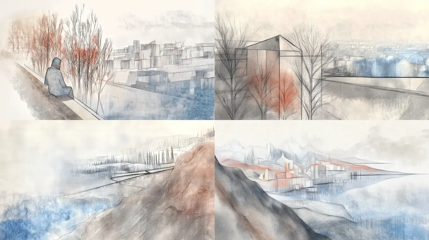 Ethereal Watercolor Washes and Pencil Sketch Fusion - Midjourney sref style