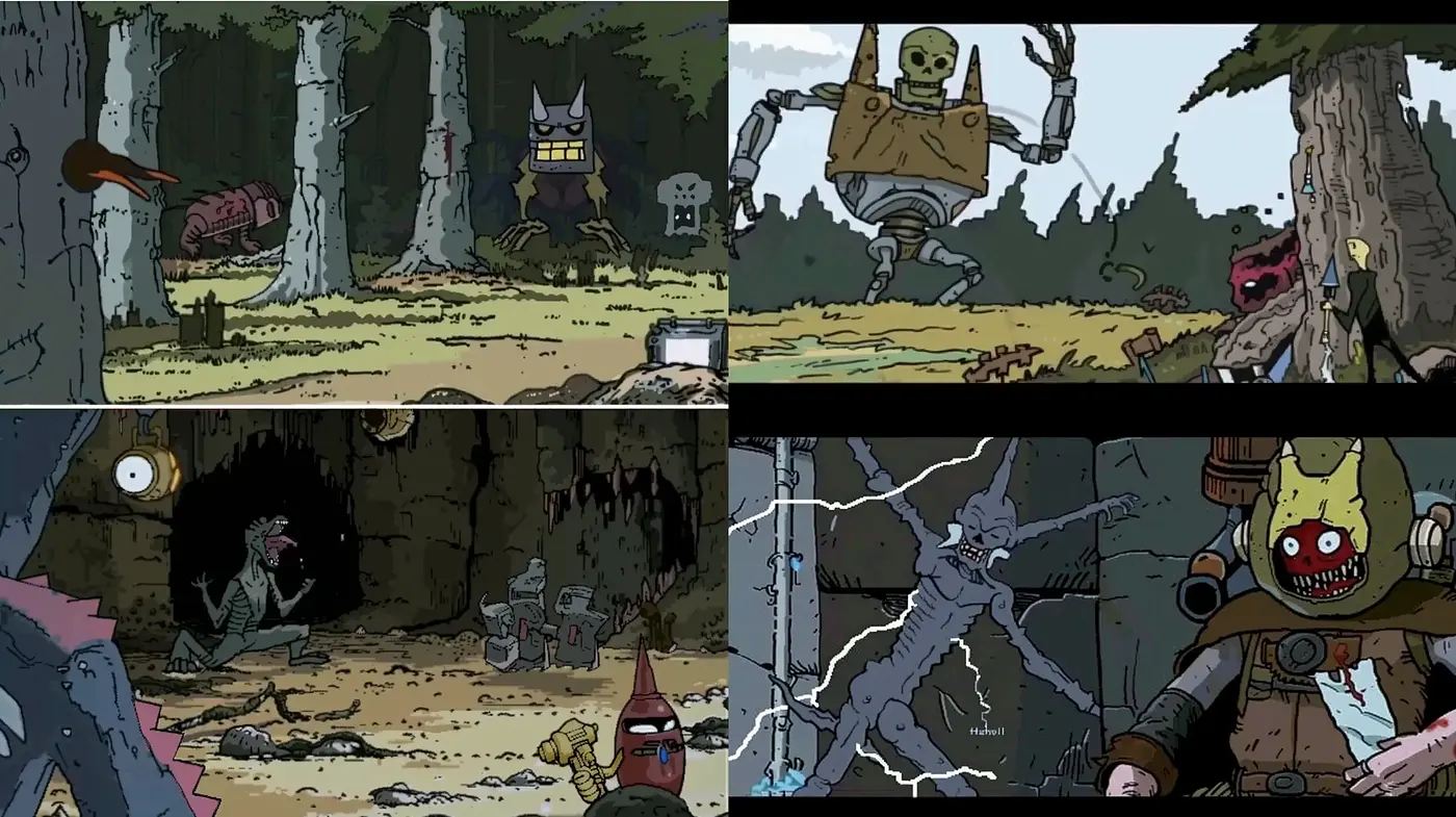 Gritty Fable: A Dark Cartoon Fusion with Sinister Undertones - Midjourney sref style