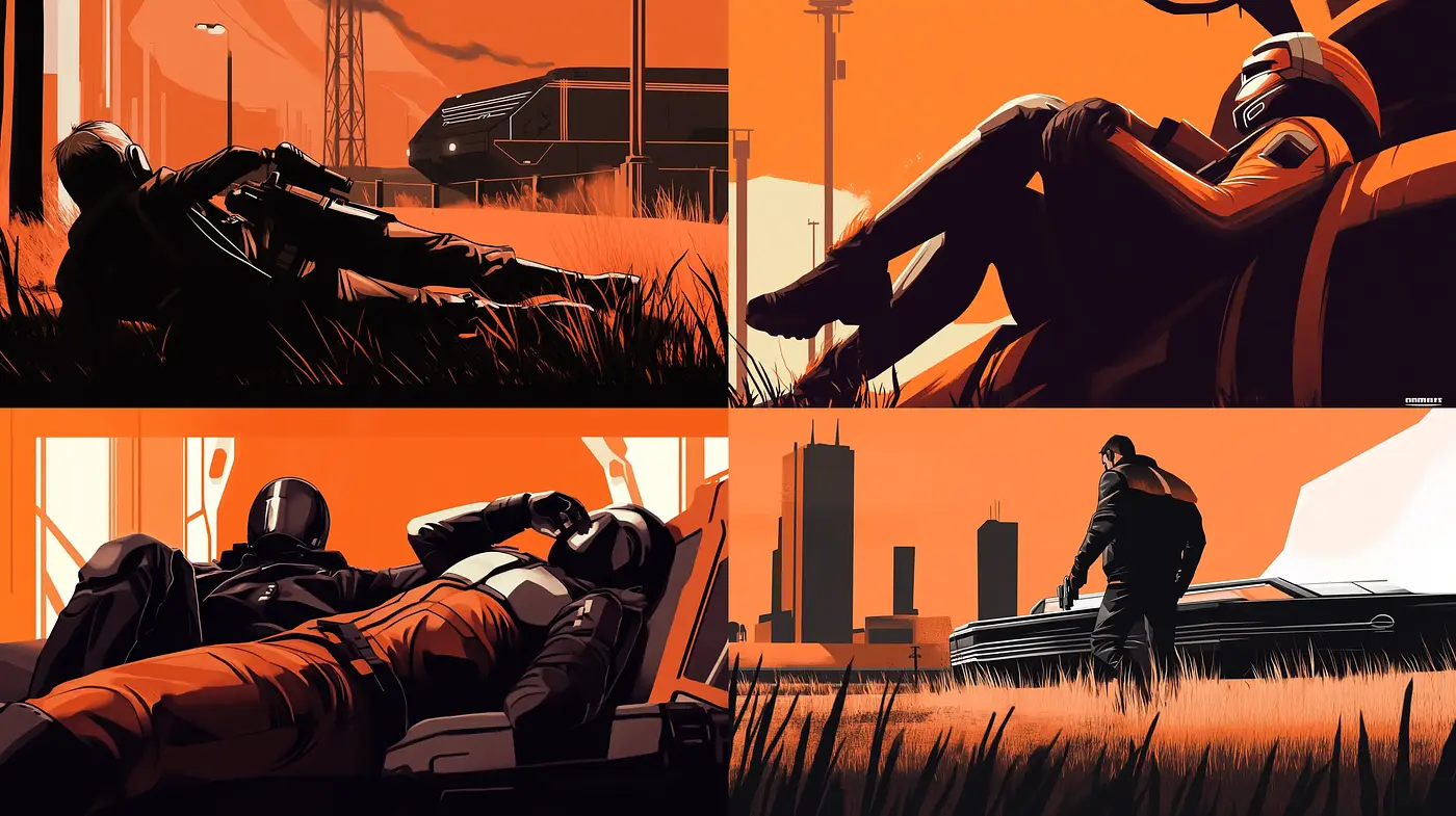 Dusk to Dawn: A Study in Twilight Hues and Silhouetted Forms - Midjourney sref style
