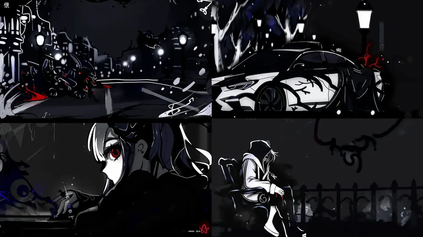 Dark and Edgy Urban Noir with Elevated Dramatic Tones - Midjourney sref style