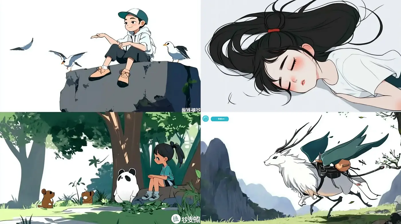 Serene Anime-Inspired Pastoral Scenes with Lively Textures - Midjourney sref style