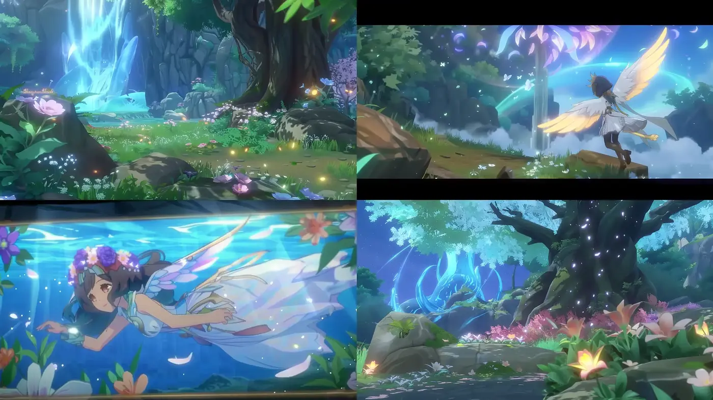 Enchanted Forest Dreamscape in Luminous Anime Style - Midjourney sref style
