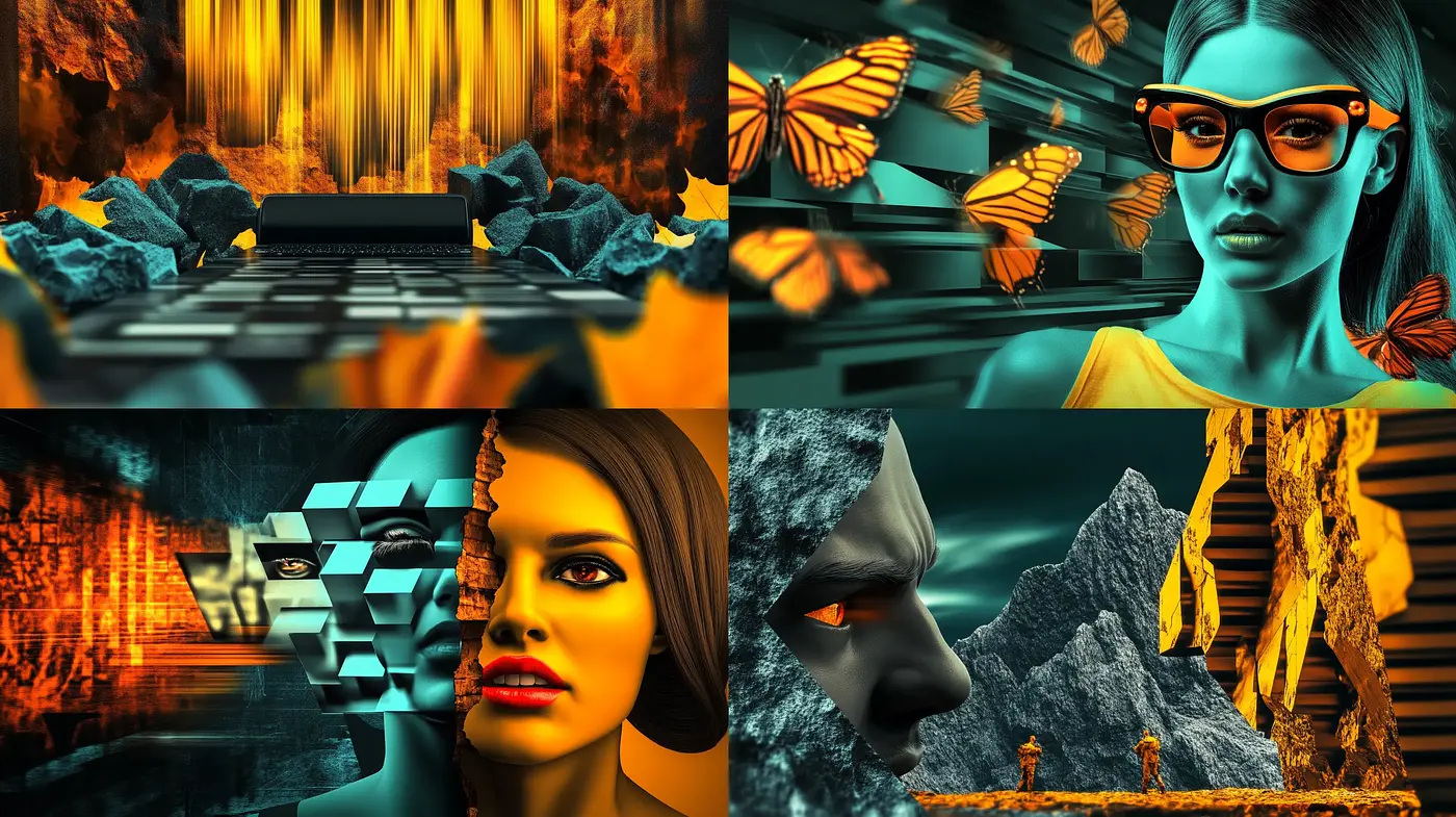 Cybernetic Dreamscape: A Fusion of Digital Artistry and Surrealism - Midjourney sref style