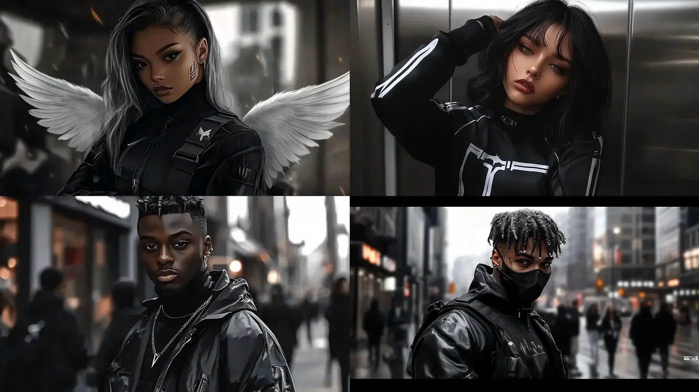 Urban Noir Portraits with a Hint of Fantasy - Midjourney sref style