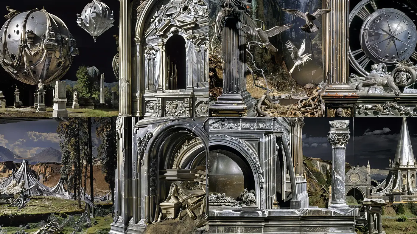 Ethereal Neo-Baroque Architectural Dreamscape - Midjourney sref style
