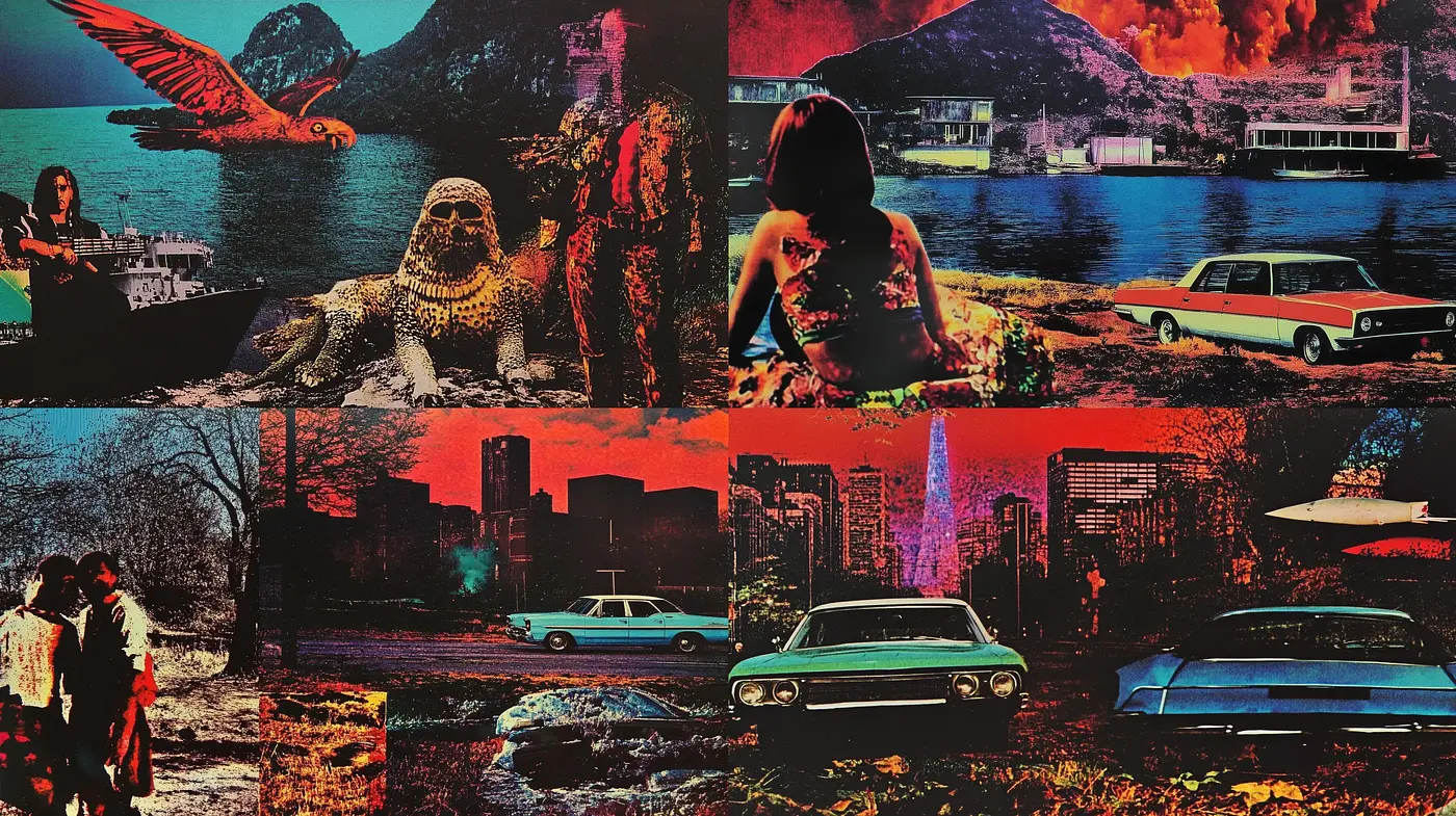Retro Surrealist Dreamscape Fusion - Midjourney sref style