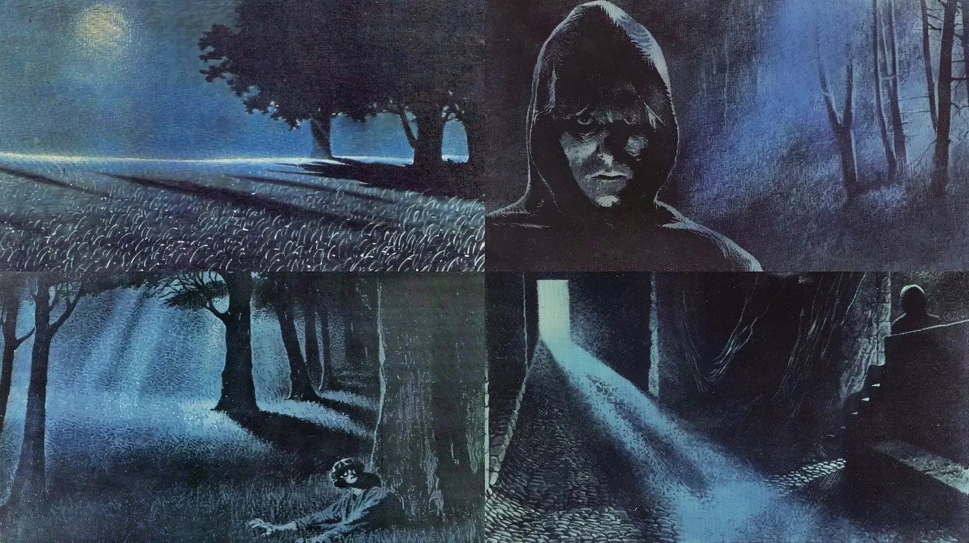 Eerie Nocturnal Hues: A Stylistic Convergence of Midnight Blues and Shadowy Mystique - Midjourney sref style