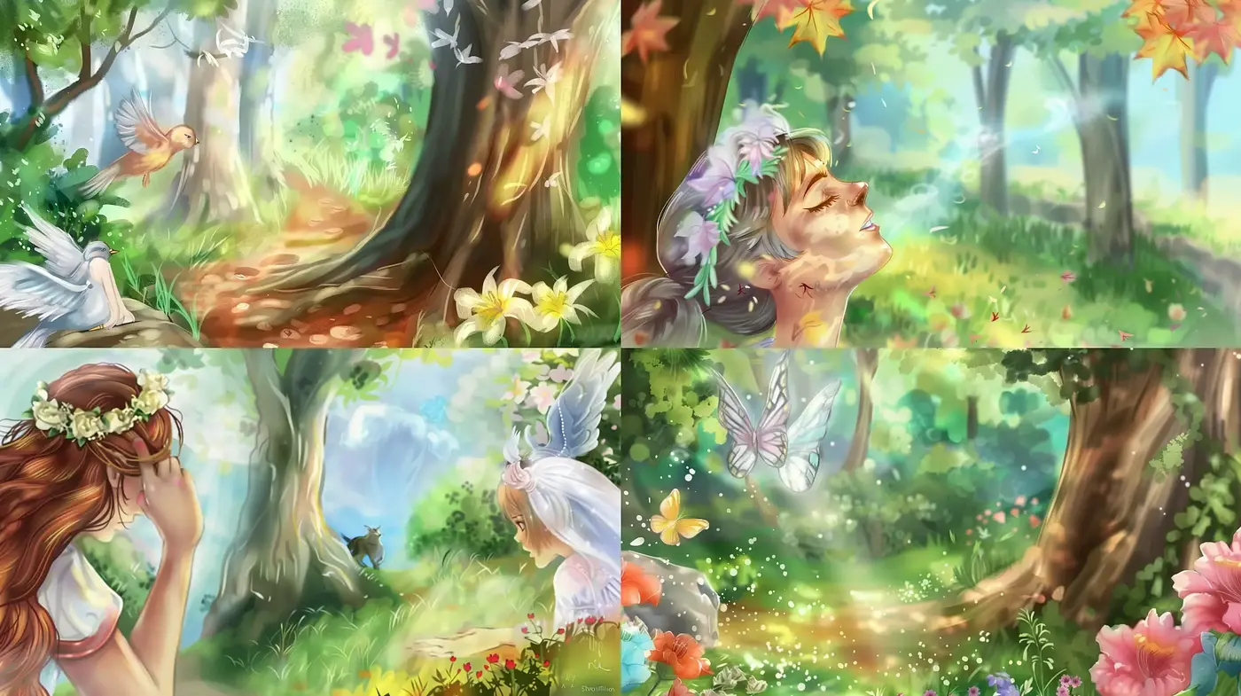 Ethereal Forest Dreamscapes in Luminous Pastels - Midjourney sref style