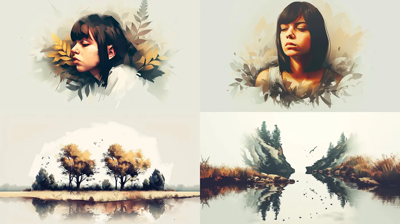 Serene Reverie: A Meld of Dreamlike Tranquility and Evocative Warmth in Digital Brushstrokes - Midjourney sref style
