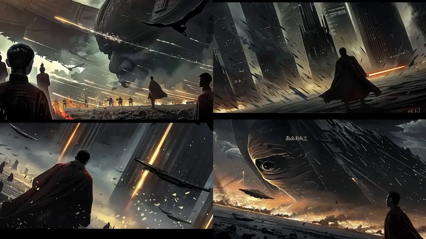 Epic Futuristic Landscapes with a Dramatic, Dystopian Vibe - Midjourney sref style