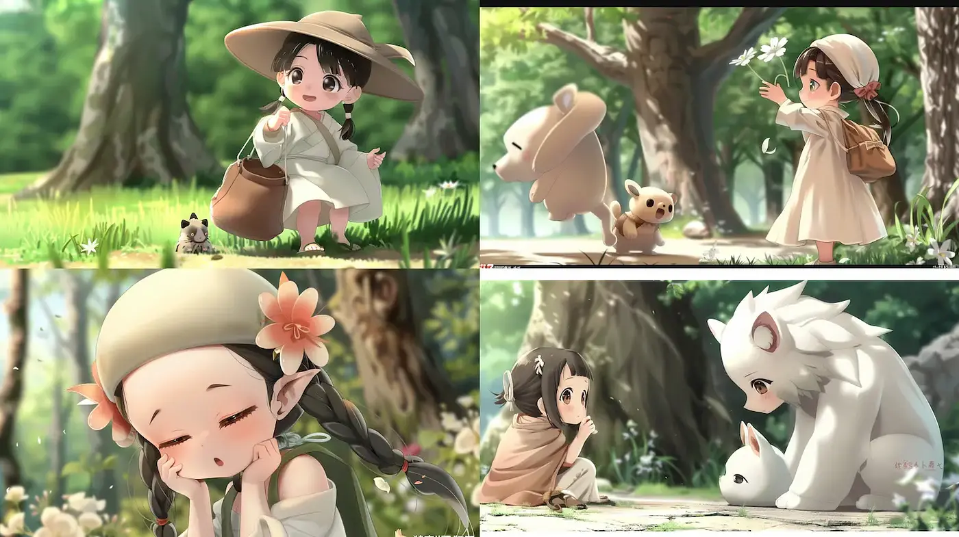 Charming and Whimsical Illustration with Nature Elements - Midjourney sref style
