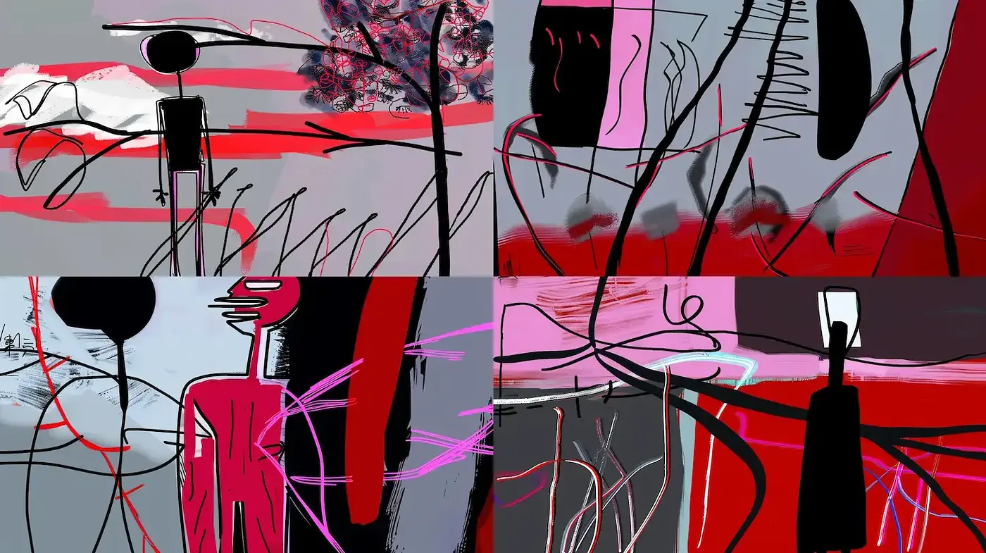 Dynamic Abstract Art with Bold Lines and Contrast - Midjourney sref style