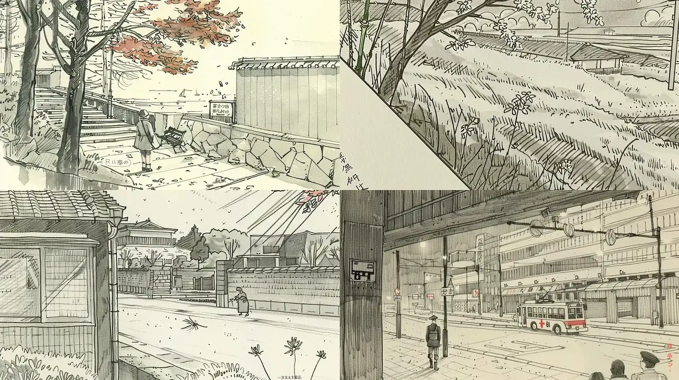 Subtle Elegance of Urban Landscapes in Monochrome - Midjourney sref style