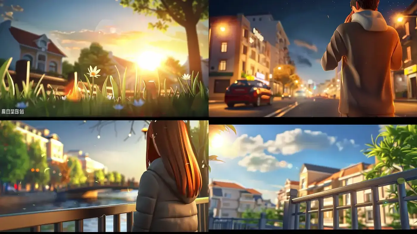 A Harmonious Blend of Light and Nature in a Contemporary Illustrative Style - Midjourney sref style