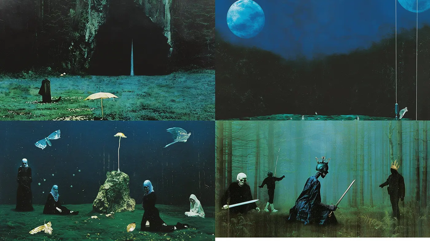 Ethereal Moonlit Nocturnes with Surrealist Overtones - Midjourney sref style