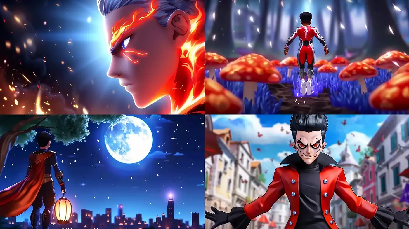 Dynamic Anime-Inspired Visuals with a Vibrant and Intense Palette - Midjourney sref style