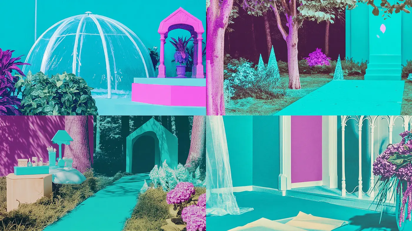 Surreal and Vibrant Environments with a Playful Aesthetic - Midjourney sref style