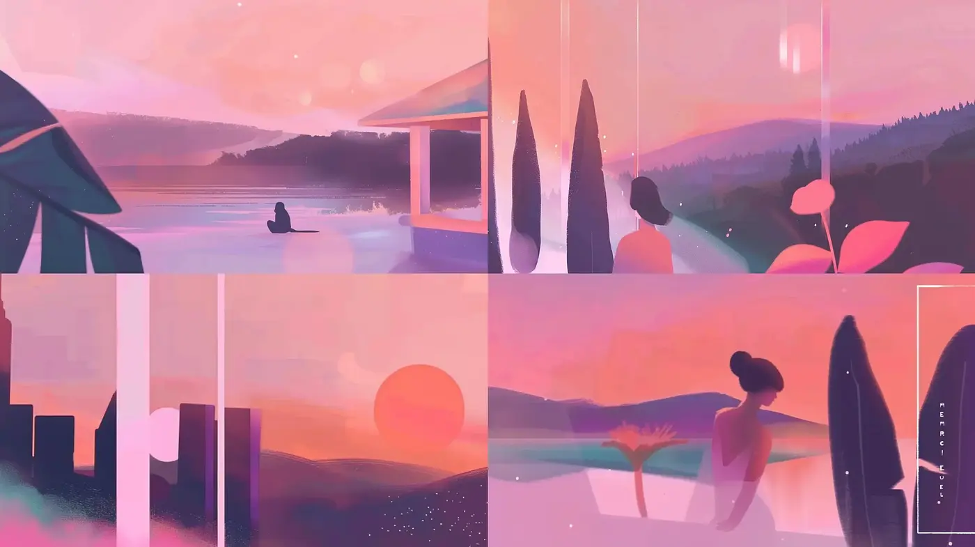 Serenity at Dusk: A Consistent Pastel Dreamscape - Midjourney sref style