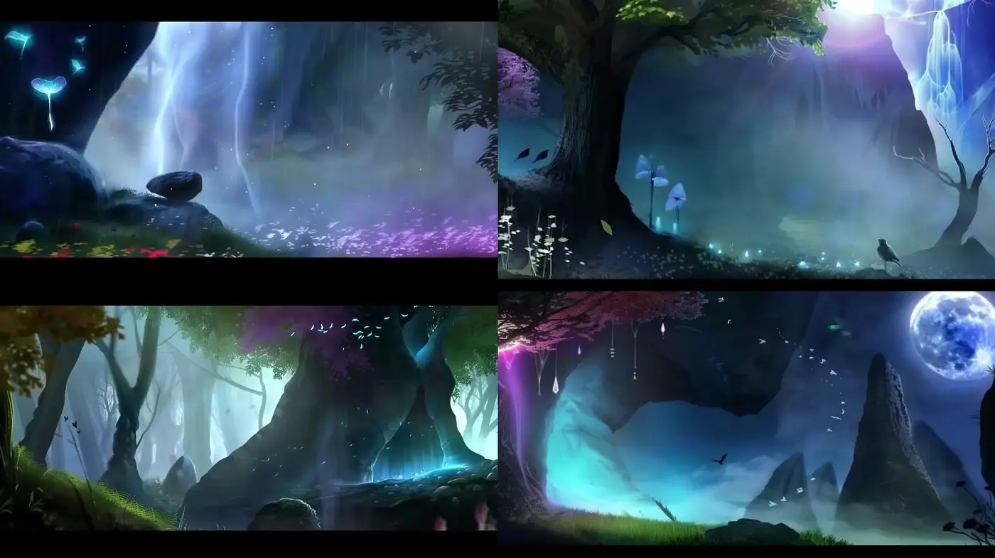 Enchanted Ethereal Forests of Translucent Hues - Midjourney sref style
